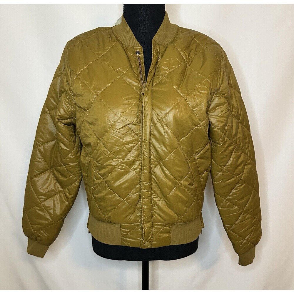 Offline by Aerie Sherpa Lined Quilted Puffer Bomber Jacket Treeline SMALL NWT